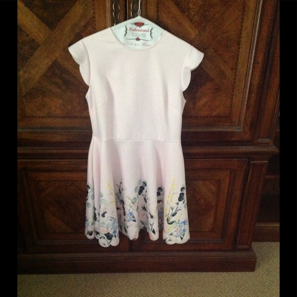 Ted Baker London pale pink cap sleeve dress.